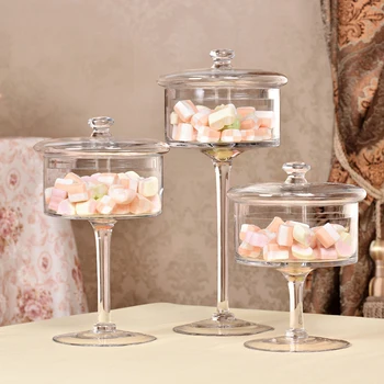 European style transparent Glass bottles dust-proof lid storage cake stand dessert candy jars tea caddy vase wedding home Decor
European style transparent Glass bottles dust-proof lid storage cake stand dessert candy jars tea caddy vase wedding home Decor
