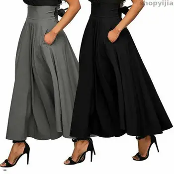 Color Stretch Plain Skater Flared Pleated Womens Skirts High Waist Solid Color Pleated Solid Long Skirt Autumn Women Hot Vintage
Color Stretch Plain Skater Flared Pleated Womens Skirts High Waist Solid Color Pleated Solid Long Skirt Autumn Women Hot Vintage