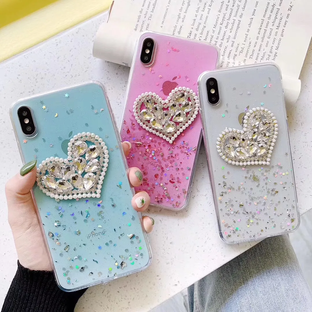 case for iPhone 11 XR 7 8 11 Pro Max X XS Max Plus 6 6s cover Rhinestone pearl Love heart glitter Flash Soft Case
case for iPhone 11 XR 7 8 11 Pro Max X XS Max Plus 6 6s cover Rhinestone pearl Love heart glitter Flash Soft Case