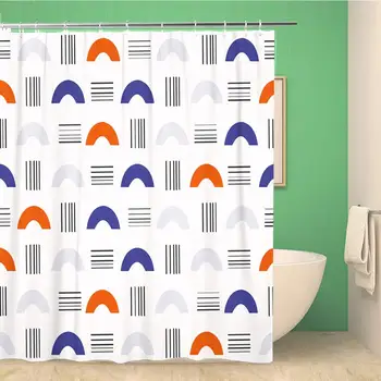 Bathroom Shower Curtain Blue Black Abstract Cute Color Semicircle Line Pattern Colorful Waterproof Bath Curtain Set with
Bathroom Shower Curtain Blue Black Abstract Cute Color Semicircle Line Pattern Colorful Waterproof Bath Curtain Set with