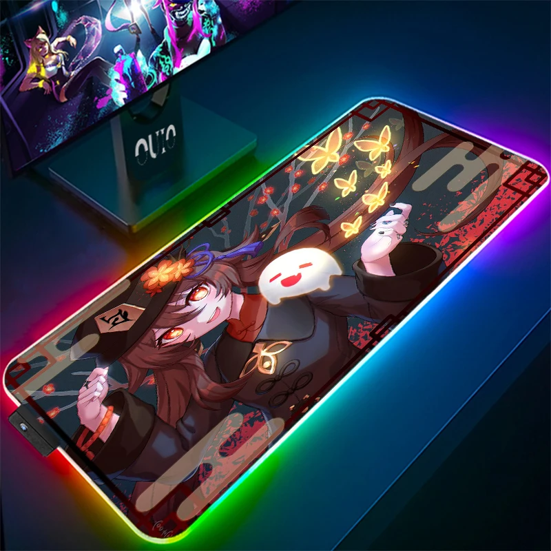 

Gaming Mouse Pad RGB Anime Cute Girl Computer Mouse Pad Large Gaming Mousepad XL Mouse Pads Otaku PC Gamer 900x400 Desk Mat Pads