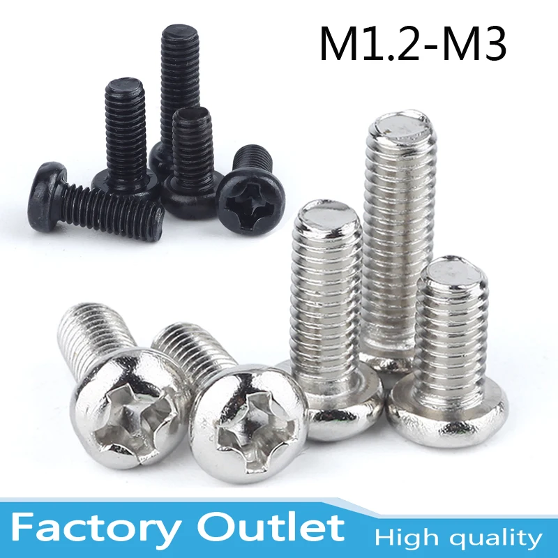 50p M1 M1.2 M1.4 M1.6 M2 M2.5 M3 M4 Mini Micro Small Light Black A2 304 Stainless steel Cross Phillips Pan Head Screw Round Bolt
50p M1 M1.2 M1.4 M1.6 M2 M2.5 M3 M4 Mini Micro Small Light Black A2 304 Stainless steel Cross Phillips Pan Head Screw Round Bolt