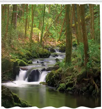 Nature Shower Curtain Stream Flowing in Forest Mossy Rocks Tree Foliage Splash Summertime Hiking Cloth Fabric Bathroom Decor Set
Nature Shower Curtain Stream Flowing in Forest Mossy Rocks Tree Foliage Splash Summertime Hiking Cloth Fabric Bathroom Decor Set