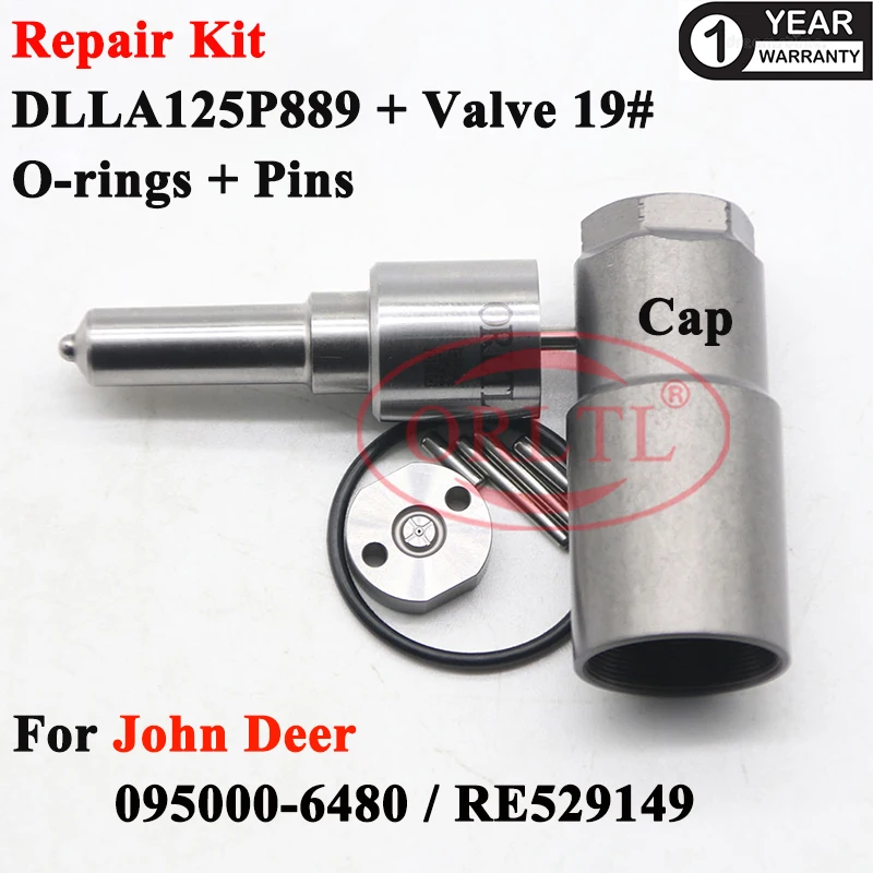 

Repair Kits Nozzle DLLA125P889 (093400-8890) Valve Plate 19# Overhaul Kit For John Deer Engine 095000-6481 095000-6480 RE529149