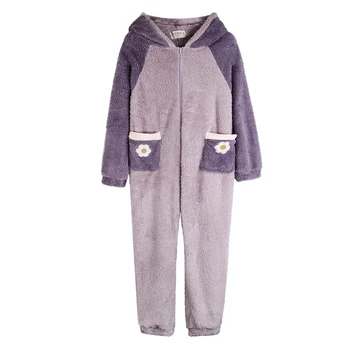 PERHAPS U Winter purple female Onesie Hooded Bow Onesies For Adult One-Piece Pajamas Long Sleeve Pocket Zipper Sleepwear A0049 
PERHAPS U Winter purple female Onesie Hooded Bow Onesies For Adult One-Piece Pajamas Long Sleeve Pocket Zipper Sleepwear A0049