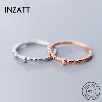 

INZATT Real 925 Sterling Silver Zircon Resizable Ring For Fashion Women Minimalist Fine Jewelry Cute Accessories 2019 Gift