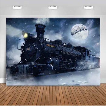 Snow Train Track Photography Backdrops Winter Night Moon Background Backdrops Outdoor Props Xmas Vinyl photo Backdrop For kids
Snow Train Track Photography Backdrops Winter Night Moon Background Backdrops Outdoor Props Xmas Vinyl photo Backdrop For kids