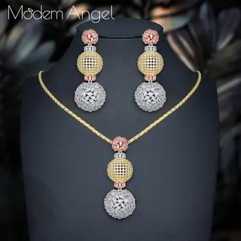 ModemAngel Luxury 3 Tone poppy Flower For Women Wedding Pendant NECKLACE EARRINGS For Dubai Women High Quality Jewelry
ModemAngel Luxury 3 Tone poppy Flower For Women Wedding Pendant NECKLACE EARRINGS For Dubai Women High Quality Jewelry