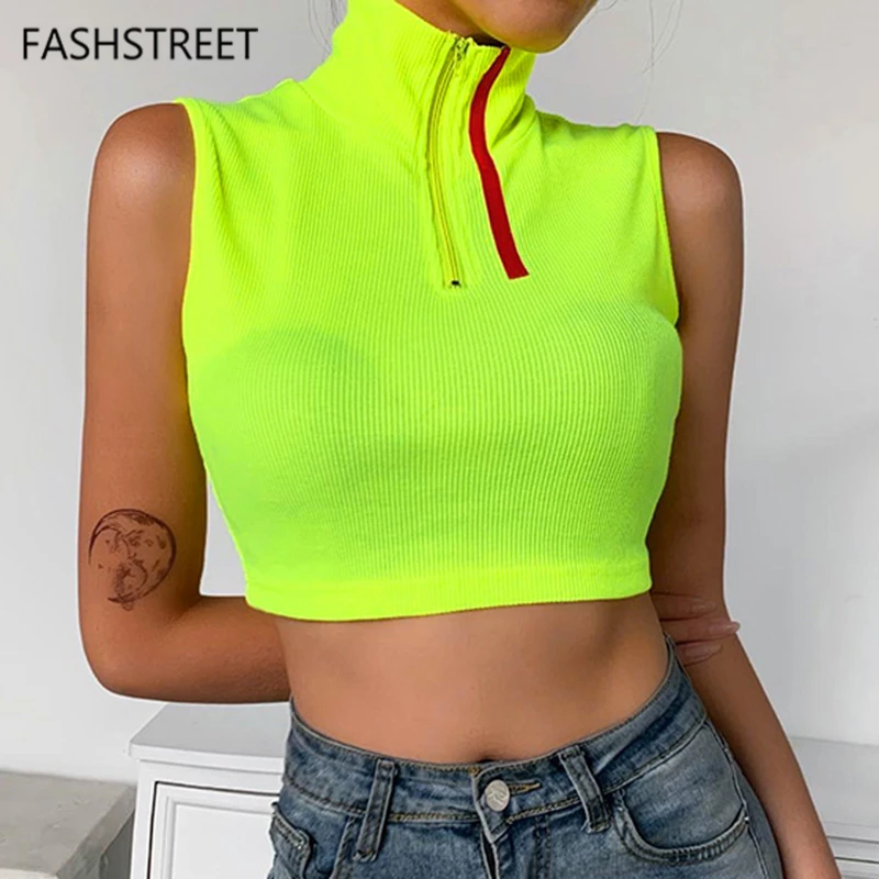Женские вязаные топы на молнии FASHSTREET красные Лоскутные Топы облегающие бретелях