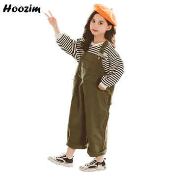 High Street Girls Clothing Set 4-13 Years Cute Striped Top+Army Green Wide Leg Suspender Panst Set Child Spring Suit For Girls
High Street Girls Clothing Set 4-13 Years Cute Striped Top+Army Green Wide Leg Suspender Panst Set Child Spring Suit For Girls