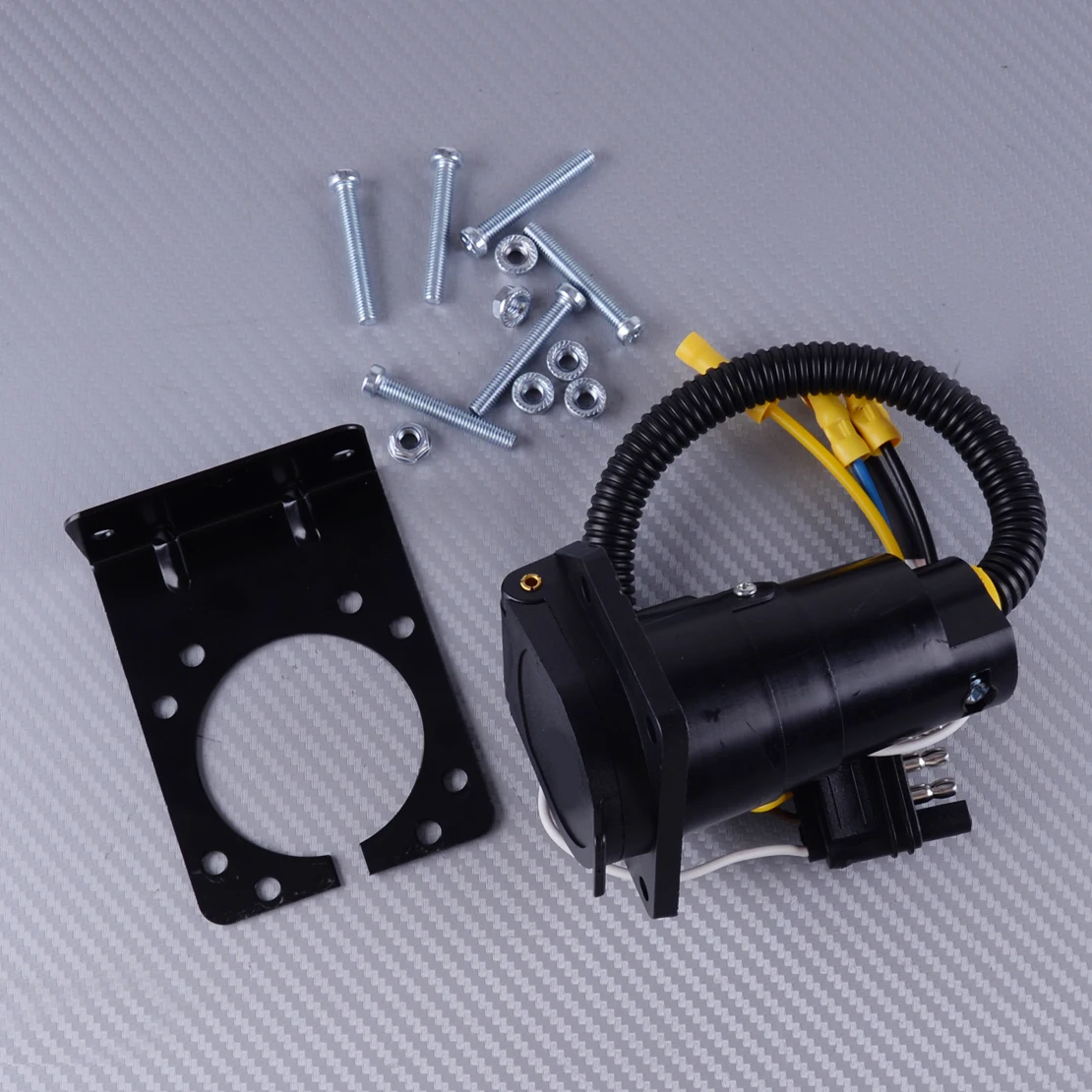 DWCX Accessories MIC-AP-210C 4-Way Flat to 7 Way Round RV Blade Wiring Adapter Trailer Hitch Plug with Bracket
DWCX Accessories MIC-AP-210C 4-Way Flat to 7 Way Round RV Blade Wiring Adapter Trailer Hitch Plug with Bracket