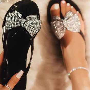 Women Summer Glitter Slippers Woman Bling Bowtie Slides Ladies Casual Female Flat Crystal Beach Shoes Women Flip Flops 2019 обув
Women Summer Glitter Slippers Woman Bling Bowtie Slides Ladies Casual Female Flat Crystal Beach Shoes Women Flip Flops 2019 обув