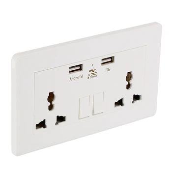 International Universal Plug Socket 2.1A Usb Wall Switch Socket 3 Holes Dual Usb Port Power Charger Outlet Panel
International Universal Plug Socket 2.1A Usb Wall Switch Socket 3 Holes Dual Usb Port Power Charger Outlet Panel