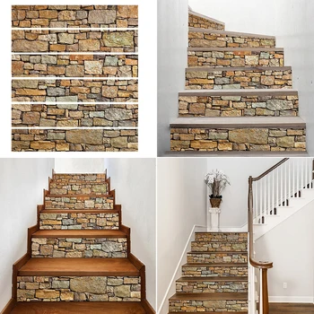 6pc 3D Stone Pattern Stairs Stairway Stickers Removable PVC For Glass, Metal, Dust-free Stairs Decorations
6pc 3D Stone Pattern Stairs Stairway Stickers Removable PVC For Glass, Metal, Dust-free Stairs Decorations