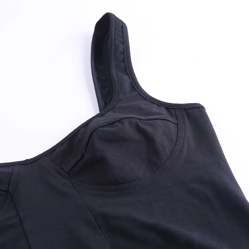 Evenworse Sexy Slim Suspenders Sleeveless Spaghetti Jumpsuit 2020 Summer Women Black Tops Solid Street Casual Fashion Bodysuit