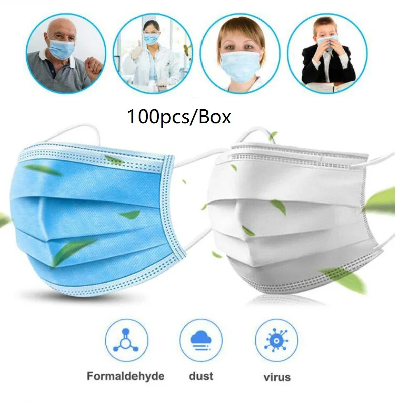 100pcs Protective Fac Mask In Stock Quickly Delivery Disposable Face Mask Respirator Face Mask
100pcs Protective Fac Mask In Stock Quickly Delivery Disposable Face Mask Respirator Face Mask
