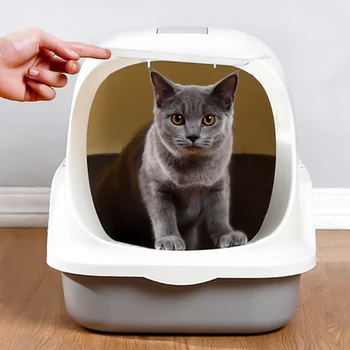 Fully Enclosed Litter Box Splash-Proof And Deodorant Cat Toilet Extra-Large Cat Poop Pot Deodorant Cat Litter Box Cat Supplies 
Fully Enclosed Litter Box Splash-Proof And Deodorant Cat Toilet Extra-Large Cat Poop Pot Deodorant Cat Litter Box Cat Supplies