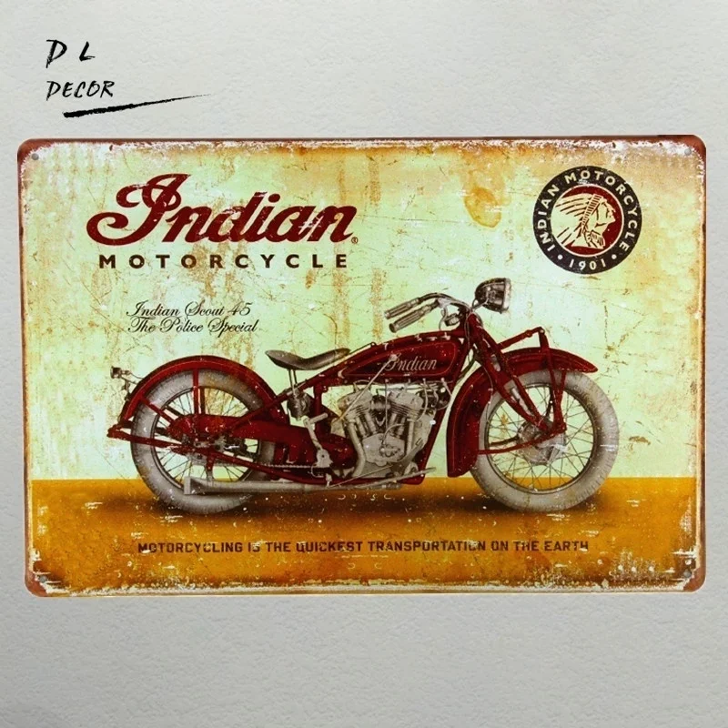 Жестяной рекламный знак-индийский разведчик-для мотоциклетной Байкерской
