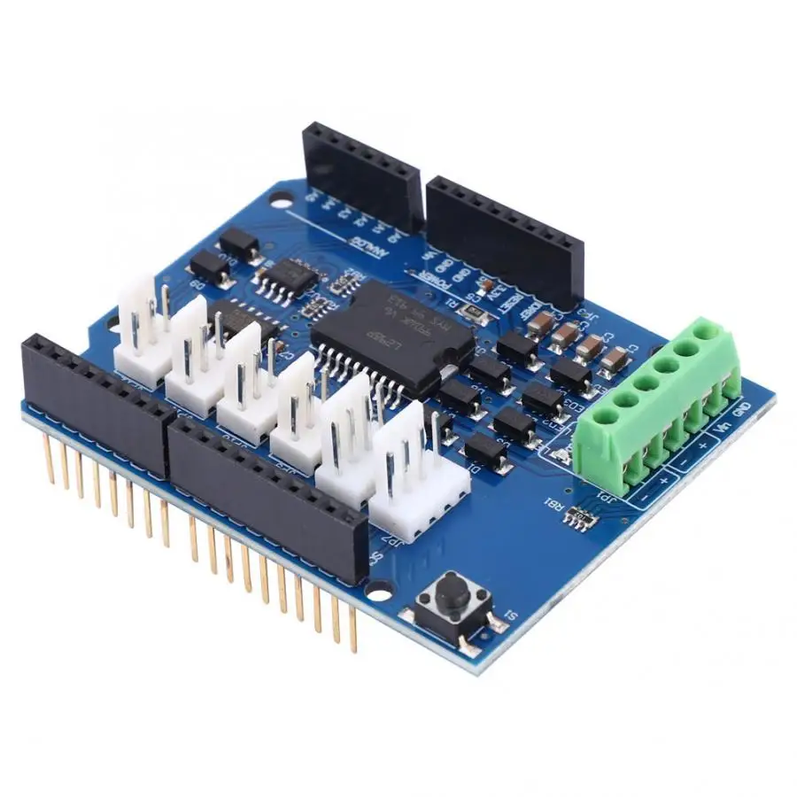 L298P Dual Full Bridge Motor Driver Module DC 5V ~ 12V Motor Shield Expansion Board Fit for Arduino R3R3
L298P Dual Full Bridge Motor Driver Module DC 5V ~ 12V Motor Shield Expansion Board Fit for Arduino R3R3