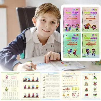 Sank Magic Practice Copybook Reusable Magic Handwriting Copybook Set Calligraphic Letter Writing Practice Workbook For Child Kid
Sank Magic Practice Copybook Reusable Magic Handwriting Copybook Set Calligraphic Letter Writing Practice Workbook For Child Kid