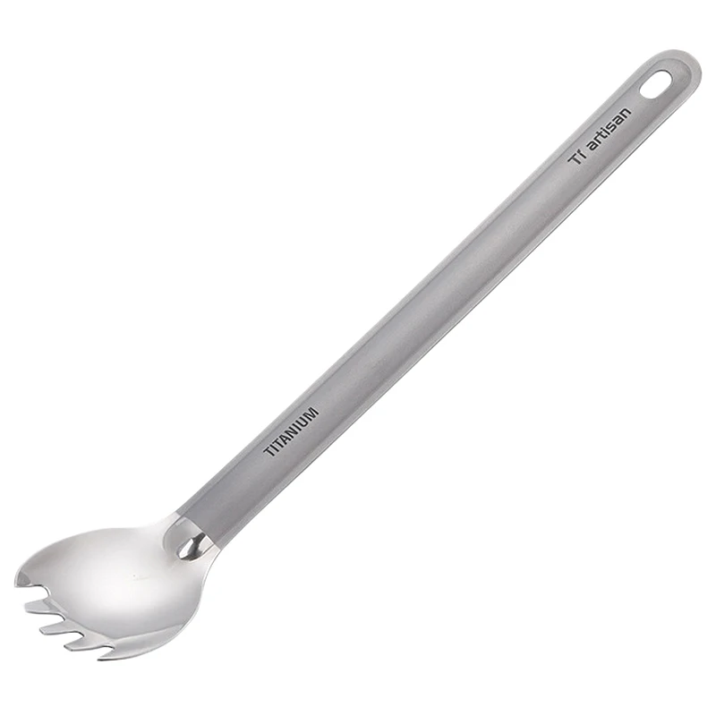 Titanium Long Handle Spork With Polished Bowl Outdoor Camping Cooking Utensils | Спорт и развлечения