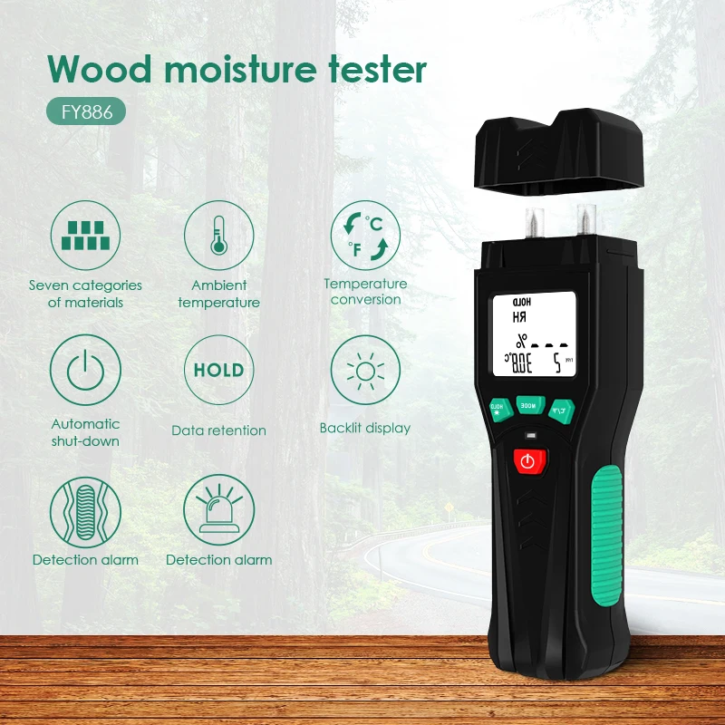 Digital Wood Moisture Meter 7 categories of material moisture detection with LCD Display Backlight Wood Working Tester
Digital Wood Moisture Meter 7 categories of material moisture detection with LCD Display Backlight Wood Working Tester