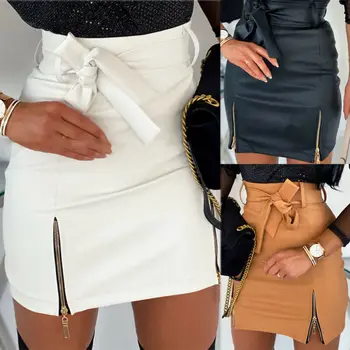 Women High Waist PU Leather Mini Skirt 2020 Spring Summer New Solid High Waist A-Line Bodycon Pencil Zipper Skirt New
Women High Waist PU Leather Mini Skirt 2020 Spring Summer New Solid High Waist A-Line Bodycon Pencil Zipper Skirt New