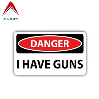 

Aliauto Warning Funny Car Sticker Danger I Have Guns Waterproof Sunscreen Anti-UV Cover Scratch Decal PVC,12cm*6cm