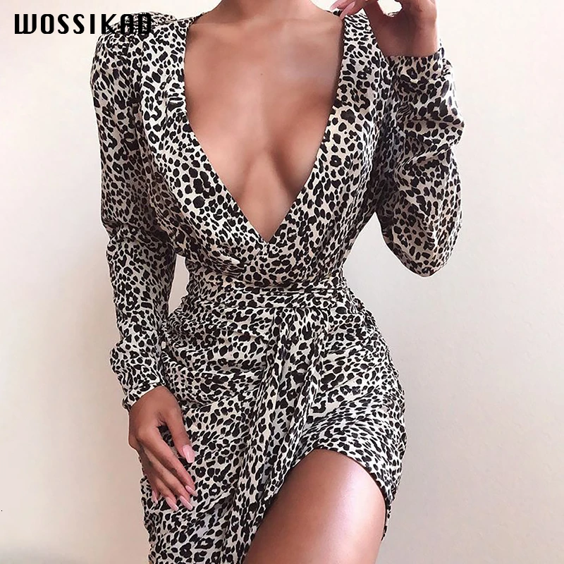 Bandage Dress Autumn Sexy Leopard Print Dress Deep V Long Sleeve Dress Woman Cheetah Dresses Woman Party Night Party Clothes 
Bandage Dress Autumn Sexy Leopard Print Dress Deep V Long Sleeve Dress Woman Cheetah Dresses Woman Party Night Party Clothes