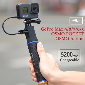 5200mAh Chargeable Camera Power Bank HandGrip Monopod Tripod Rechargeable Battery for GoPro max hero9/8/7/6/5 OSMO POCKET Action
5200mAh Chargeable Camera Power Bank HandGrip Monopod Tripod Rechargeable Battery for GoPro max hero9/8/7/6/5 OSMO POCKET Action