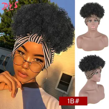 Drawstring Afro Puff Turban Ponytail Synthetic Short Afro Kinky Curly Ponytail Headwrap 2 in 1 Updo Head-Wrap Wig for Black Wom
Drawstring Afro Puff Turban Ponytail Synthetic Short Afro Kinky Curly Ponytail Headwrap 2 in 1 Updo Head-Wrap Wig for Black Wom