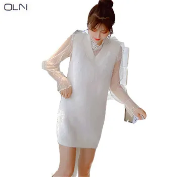 Autumn winter OLN Korean new wholesale Mohair stitching bud silk gauze dress bottoming skirt + dress set
Autumn winter OLN Korean new wholesale Mohair stitching bud silk gauze dress bottoming skirt + dress set