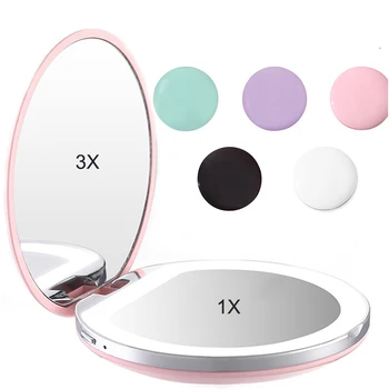 Mini Pocket Mirror with Led Light Travel Portable Round Foldable Compact Pocket Mirror 1X 3X Magnifying Cosmetic Led Mirrors
Mini Pocket Mirror with Led Light Travel Portable Round Foldable Compact Pocket Mirror 1X 3X Magnifying Cosmetic Led Mirrors