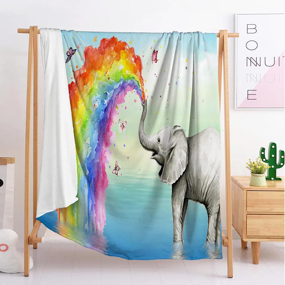 rainbow elephant Custom blankets Large and small size throw blanket tapestry sleeping blanket soft flannel blanket bedding
rainbow elephant Custom blankets Large and small size throw blanket tapestry sleeping blanket soft flannel blanket bedding