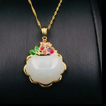 Natural Hetian White Jade 925 Silver Polygon Gold Chain Pendants Fine Jewelry Women Party Necklace
Natural Hetian White Jade 925 Silver Polygon Gold Chain Pendants Fine Jewelry Women Party Necklace