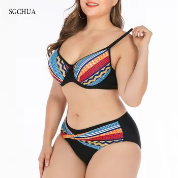 SGCHUA 2020 Sexy Plus Size 4XL Boho Push Up Bikini Sexy Large Swimsuit Women Colorful Striped Swimwear Big Beach Bathing Suit
SGCHUA 2020 Sexy Plus Size 4XL Boho Push Up Bikini Sexy Large Swimsuit Women Colorful Striped Swimwear Big Beach Bathing Suit