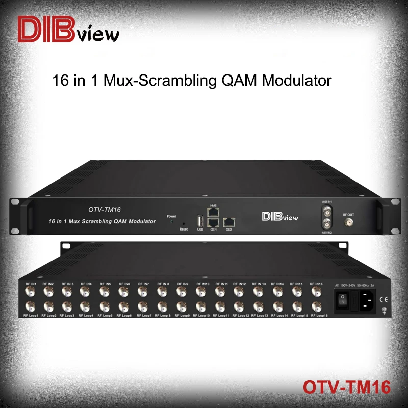 

16 in 1 DVB-S2X/S2/S (T/T2/ATSC/ISDB-T optional) FTA Tuner Mux-Scrambler QAM DVB-C DVB-T RF Modulator