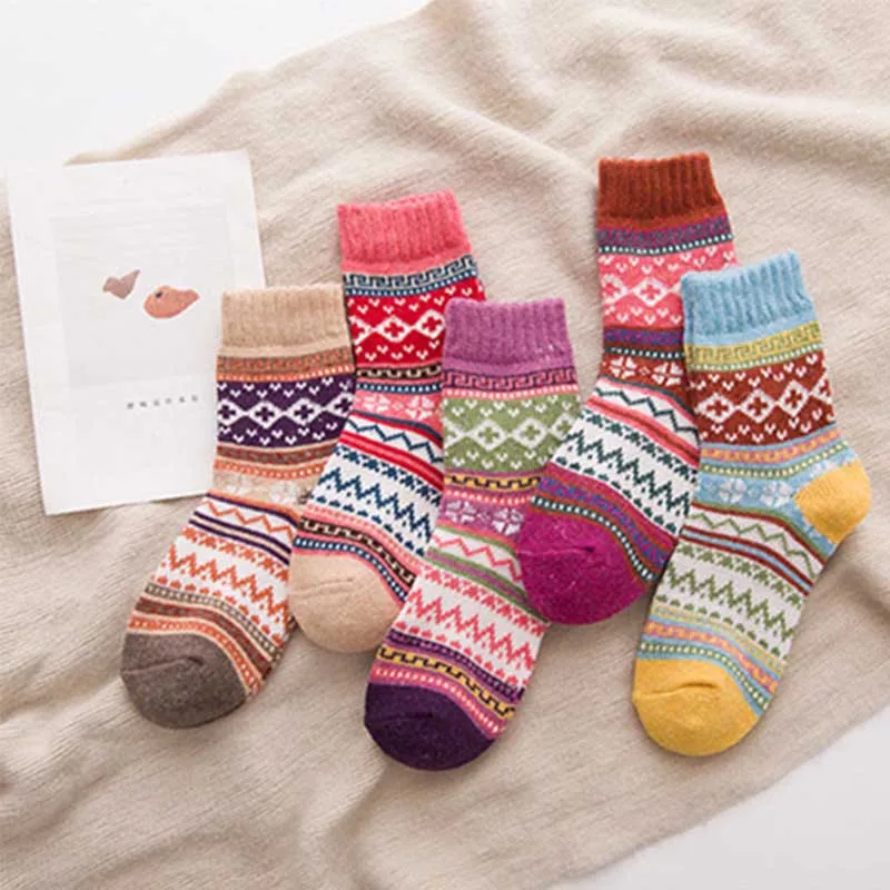Women Printing Vintage Striped Jacquard Pattern Candy Color Happy Sock Winter Rabbit Hair Wool Thicken Warm Casual Socks
Women Printing Vintage Striped Jacquard Pattern Candy Color Happy Sock Winter Rabbit Hair Wool Thicken Warm Casual Socks