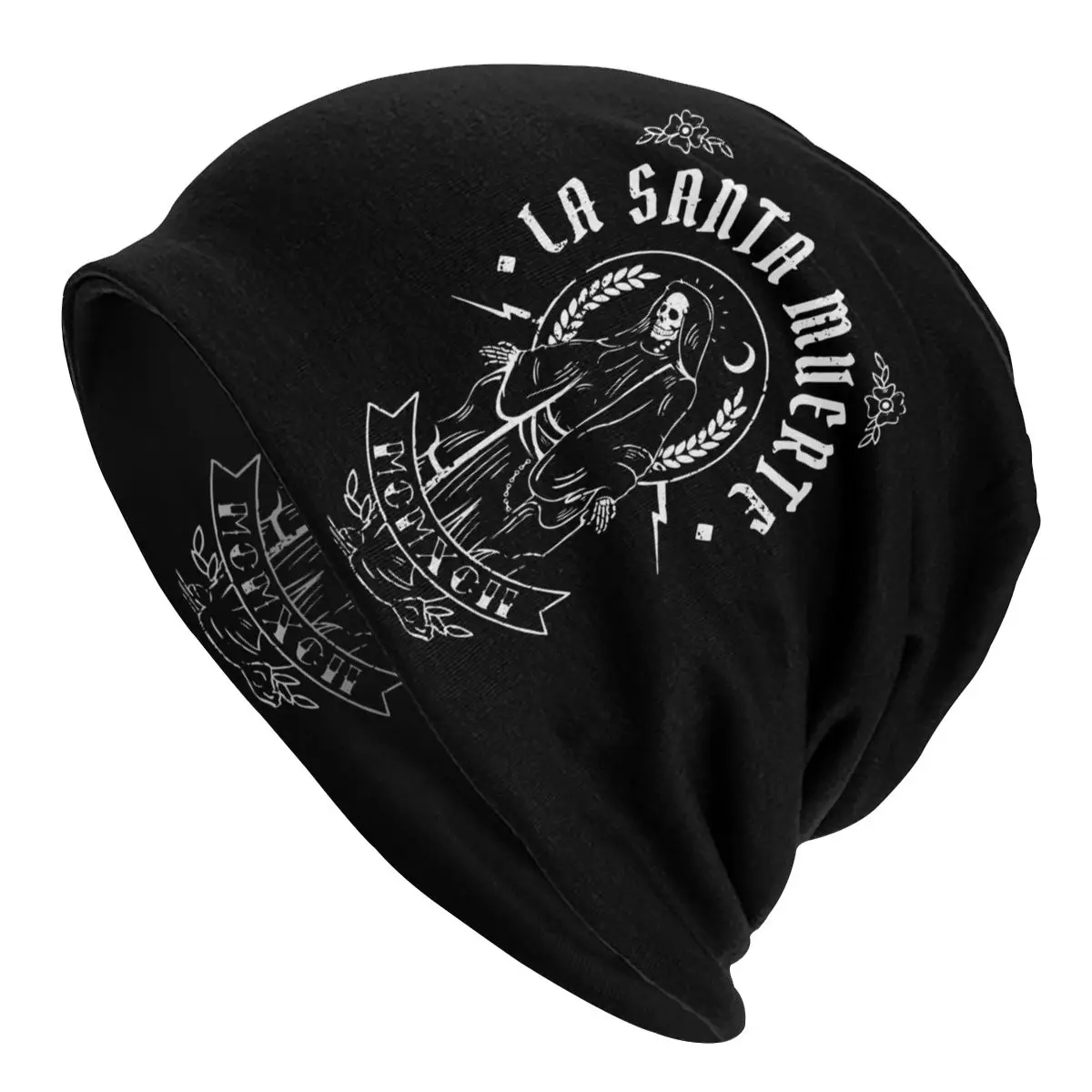 

La Santa Muerte Bonnet Hats Knit Hat Goth Autumn Winter Skullies Beanies Hats Men's Women's Adult Summer Warm Dual-use Caps