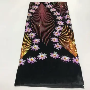 New 2020 Graceful Nigerian French lace fabric, high quality African velvet tulle lace fabric with multi colour sequins for dress
New 2020 Graceful Nigerian French lace fabric, high quality African velvet tulle lace fabric with multi colour sequins for dress