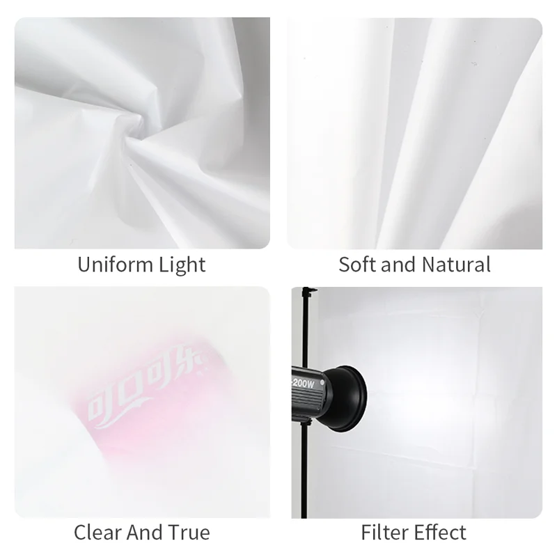 1.7X1m Photography Background Diffusion Fabric Nylon Silk White Seamless Light Modifier For Shoot Lighting Softbox Light Tents 1.7X1m Photography Background Diffusion Fabric Nylon Silk White Seamless Light Modifier For Shoot Lighting Softbox Light Tents
