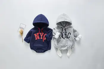 2020 Newborn Cute Baby letters Hooded Long Cotton Plus Cashmere Sleeve Clothes Rompers Autumn Spring Kids Toddler Romper 
2020 Newborn Cute Baby letters Hooded Long Cotton Plus Cashmere Sleeve Clothes Rompers Autumn Spring Kids Toddler Romper