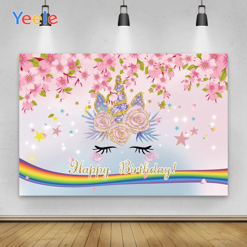 Yeele Happy Birthday Backdrop Prop Customized Unicorn Pink Flower Rainbow Light Spots Photo Background Photozone For Party Decor
Yeele Happy Birthday Backdrop Prop Customized Unicorn Pink Flower Rainbow Light Spots Photo Background Photozone For Party Decor
