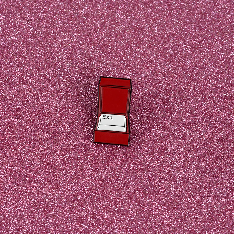ESC button pin Red shell stereoscopic enamel brooches Be careful to touch Lapel pins badges clothes bag jewelry gift for friends
ESC button pin Red shell stereoscopic enamel brooches Be careful to touch Lapel pins badges clothes bag jewelry gift for friends