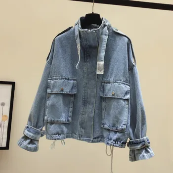 Fashion Korean Women Denim Jacket 2020 Autumn Harajuku Loose Streetwear Zipper Long Sleeves Big Pocket Female Jeans Jacket Z405
Fashion Korean Women Denim Jacket 2020 Autumn Harajuku Loose Streetwear Zipper Long Sleeves Big Pocket Female Jeans Jacket Z405