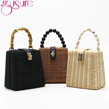 Gusure Woven Straw Bag Brand Designer Bead Women Tote Bags 2020 Summer New Rattan Bag Travel Beach Crossbody Handbag Ladies 
Gusure Woven Straw Bag Brand Designer Bead Women Tote Bags 2020 Summer New Rattan Bag Travel Beach Crossbody Handbag Ladies