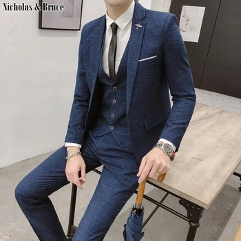 N&B Mens Business Suits 3 Piece Suit (Jacket+Pant+vest) Formal Male Blazers Men Wedding Suits Latest Coat Pant New Tuxedo SJT2
N&B Mens Business Suits 3 Piece Suit (Jacket+Pant+vest) Formal Male Blazers Men Wedding Suits Latest Coat Pant New Tuxedo SJT2