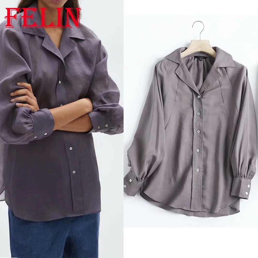 FELIN Za Office Lady 100% Hemp Oversized Shirts Women Unicolor Gray Elegant Blouses Fashion 2021 Loose Long Mujer Tops
FELIN Za Office Lady 100% Hemp Oversized Shirts Women Unicolor Gray Elegant Blouses Fashion 2021 Loose Long Mujer Tops