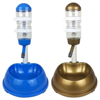 2 Pcs Automatic Pet Drinker Dog Bowls Water Bottles Universal Dog Drinker Feeder Liftable Dispenser Bowl, Blue & Gold 
2 Pcs Automatic Pet Drinker Dog Bowls Water Bottles Universal Dog Drinker Feeder Liftable Dispenser Bowl, Blue & Gold
