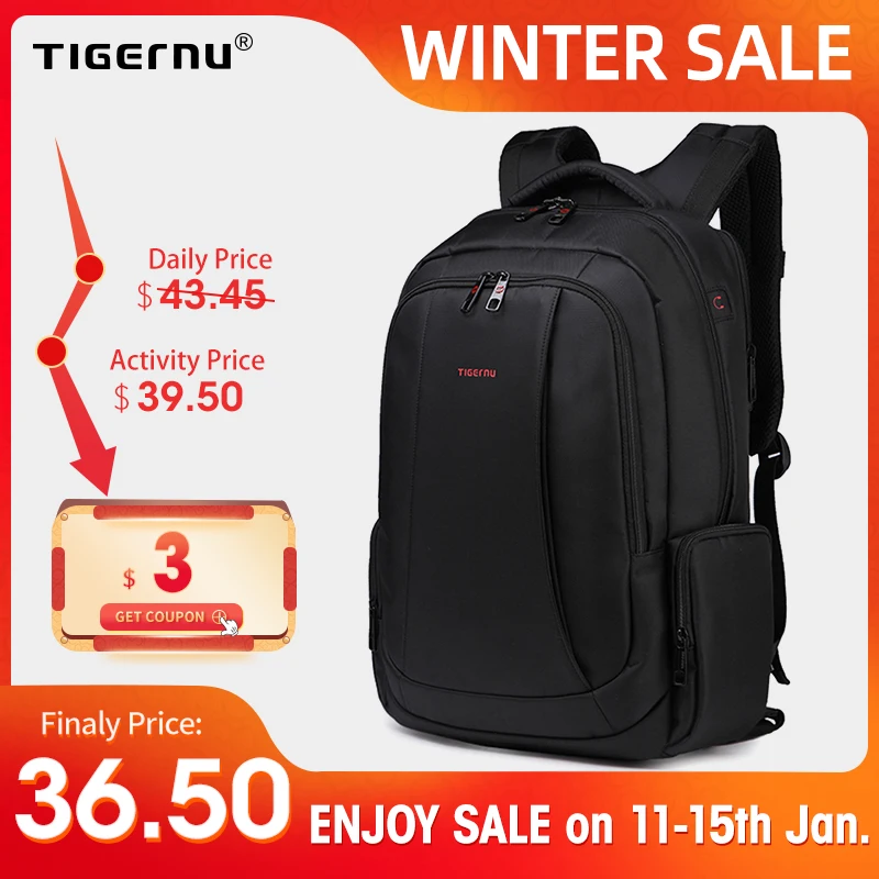 Tigernu Anti Theft Нейлон 27L Мужчины 15.6 дюймов Рюкзаки для Ноутбука Мода Путешествия